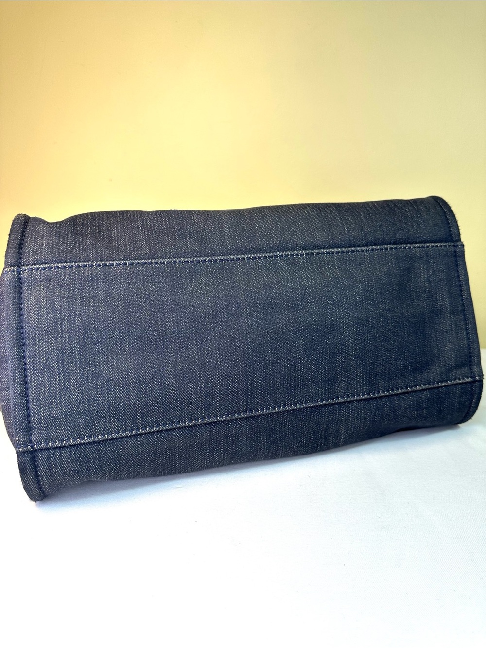 CHANEL Deauville Dark Denim & Navy Leather MM Tote Sticker #17 2012-13 GHW COA - Picture 10 of 17